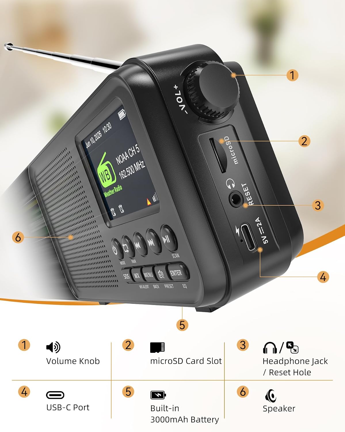 Thumbnail 1 de Portable FM Radio with 3000 mAh Battery