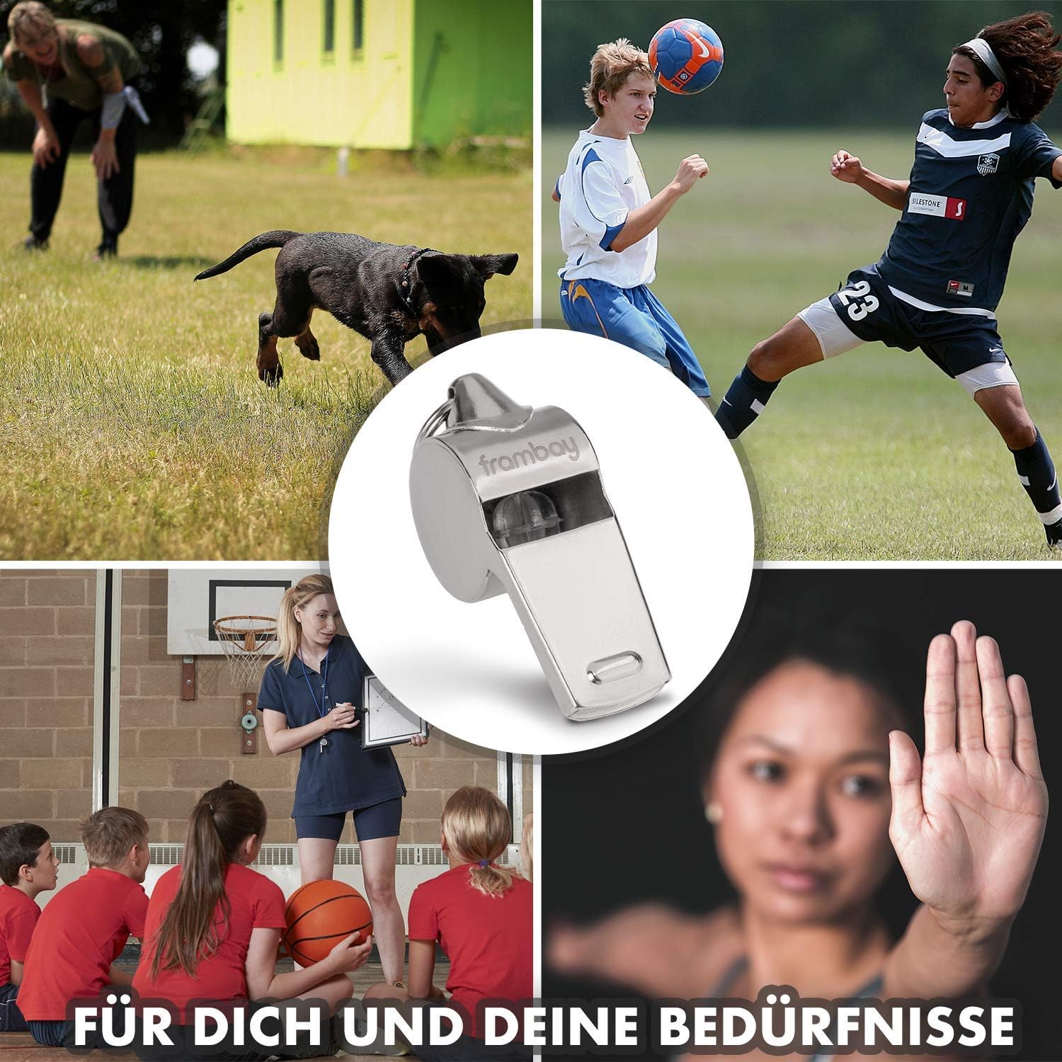 Thumbnail 6 de Frambay Trillerpfeife mit AirSpin-Kugel – Schiedsrichter-, Signal- und Trainingspfeife