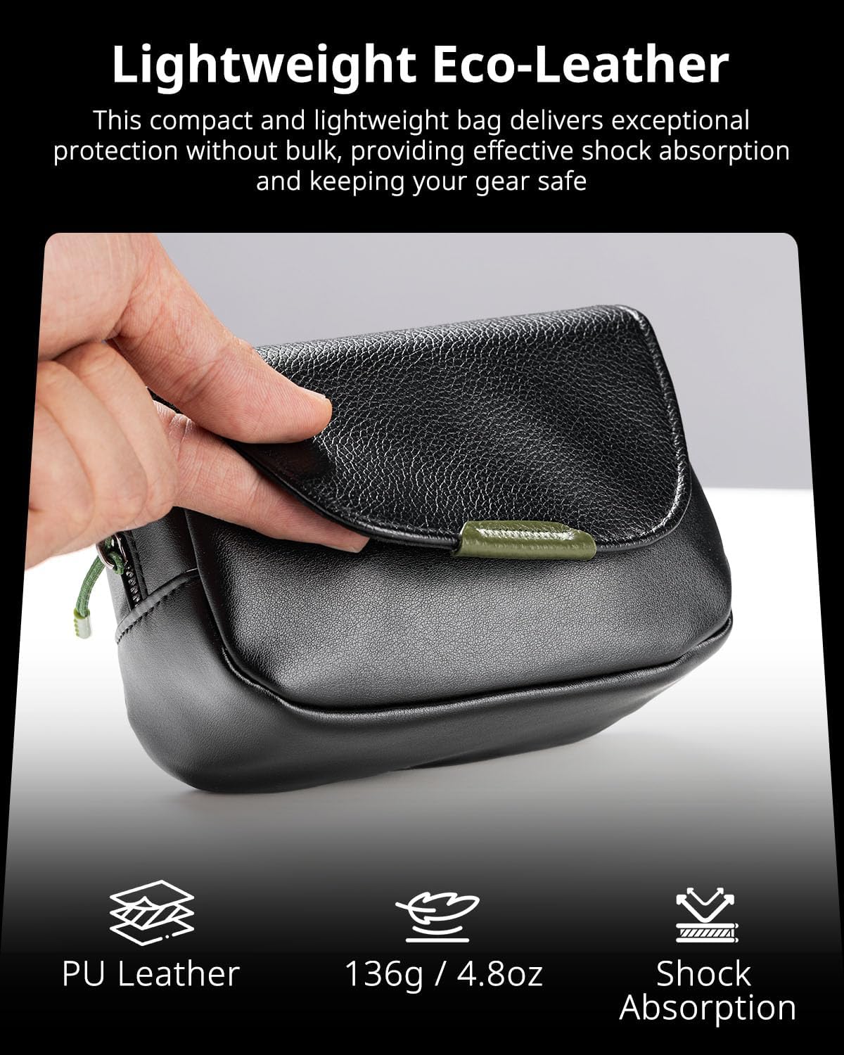 Thumbnail 1 de SACOCHE COMPACTE SMALLRIG pour APPAREIL PHOTO – Bandoulière et Étui Magnétique en Cuir PU pour Ricoh Série GR (Noir) – Réf. 5673