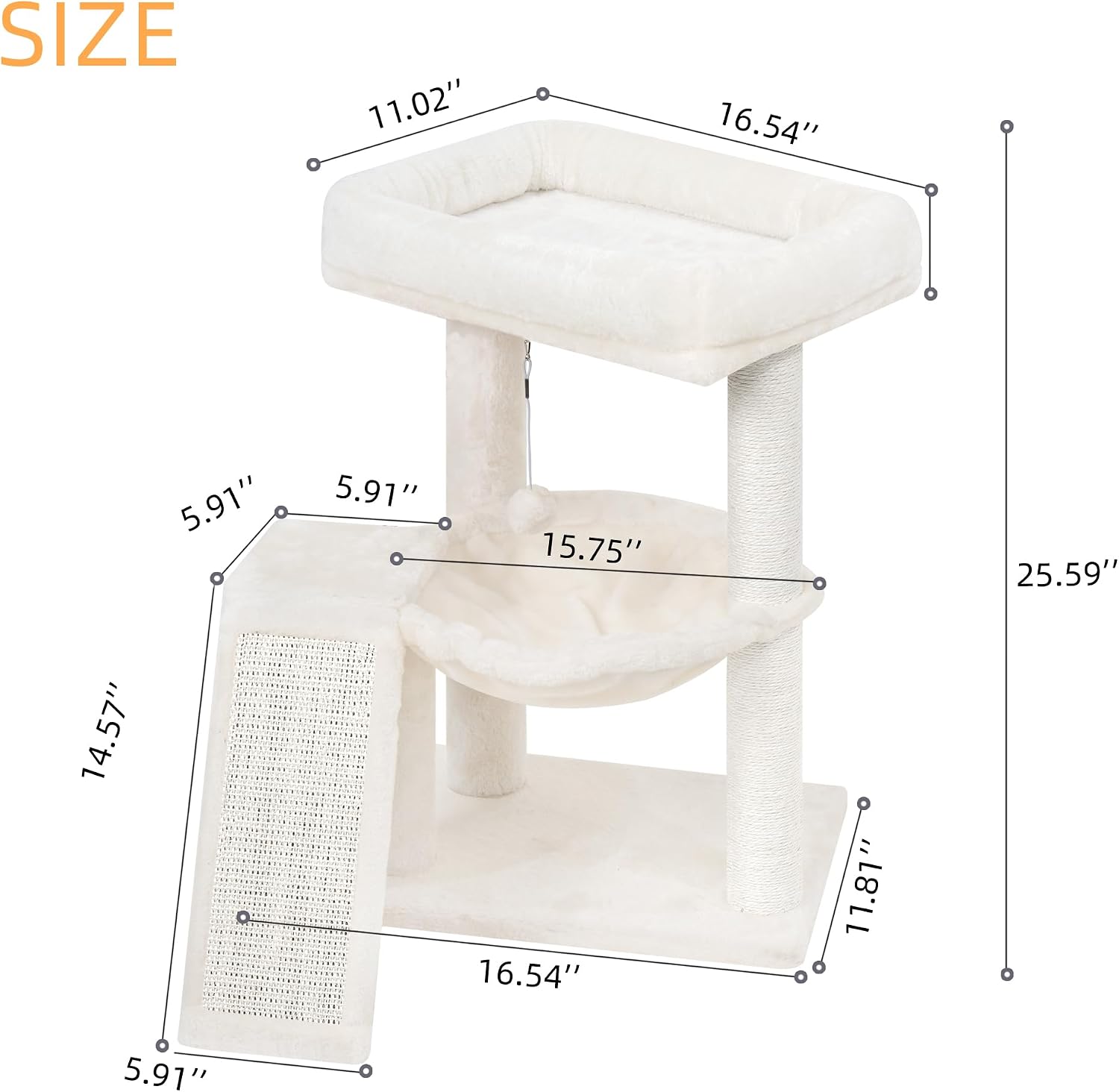 Detalle 2 de YOUPETSER YOUPET-04 Cat Tree with Scratching Board and Toy Balls