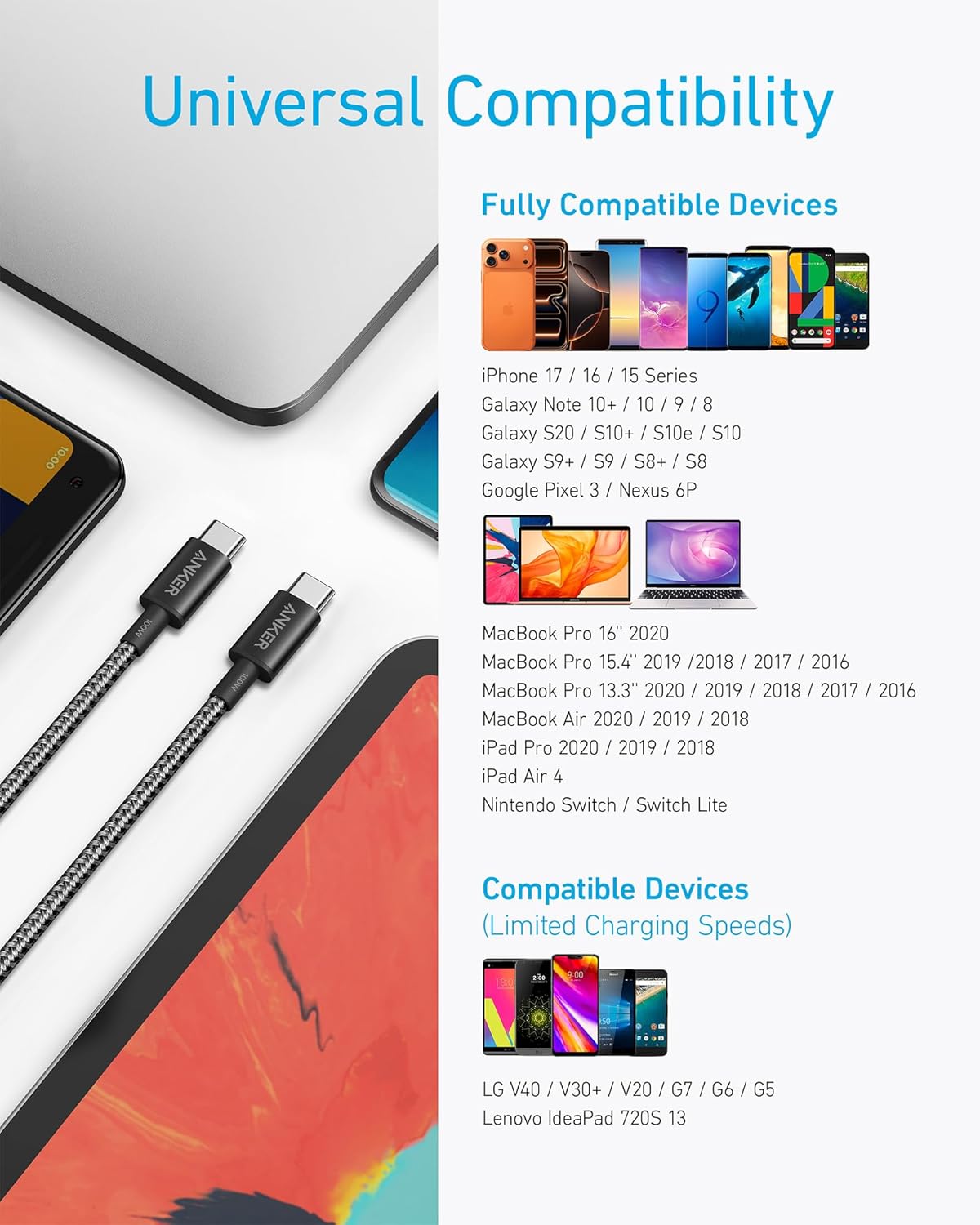 Detalle 2 de Anker USB C to C Cable 10FT