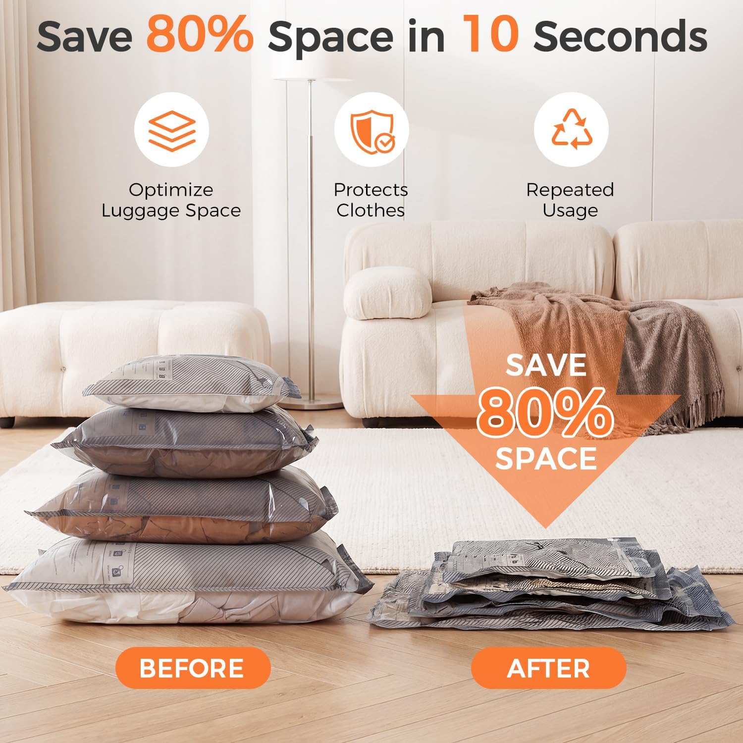 Detalle 2 de BAGAIL Vacuum Storage Bags 24-Pack