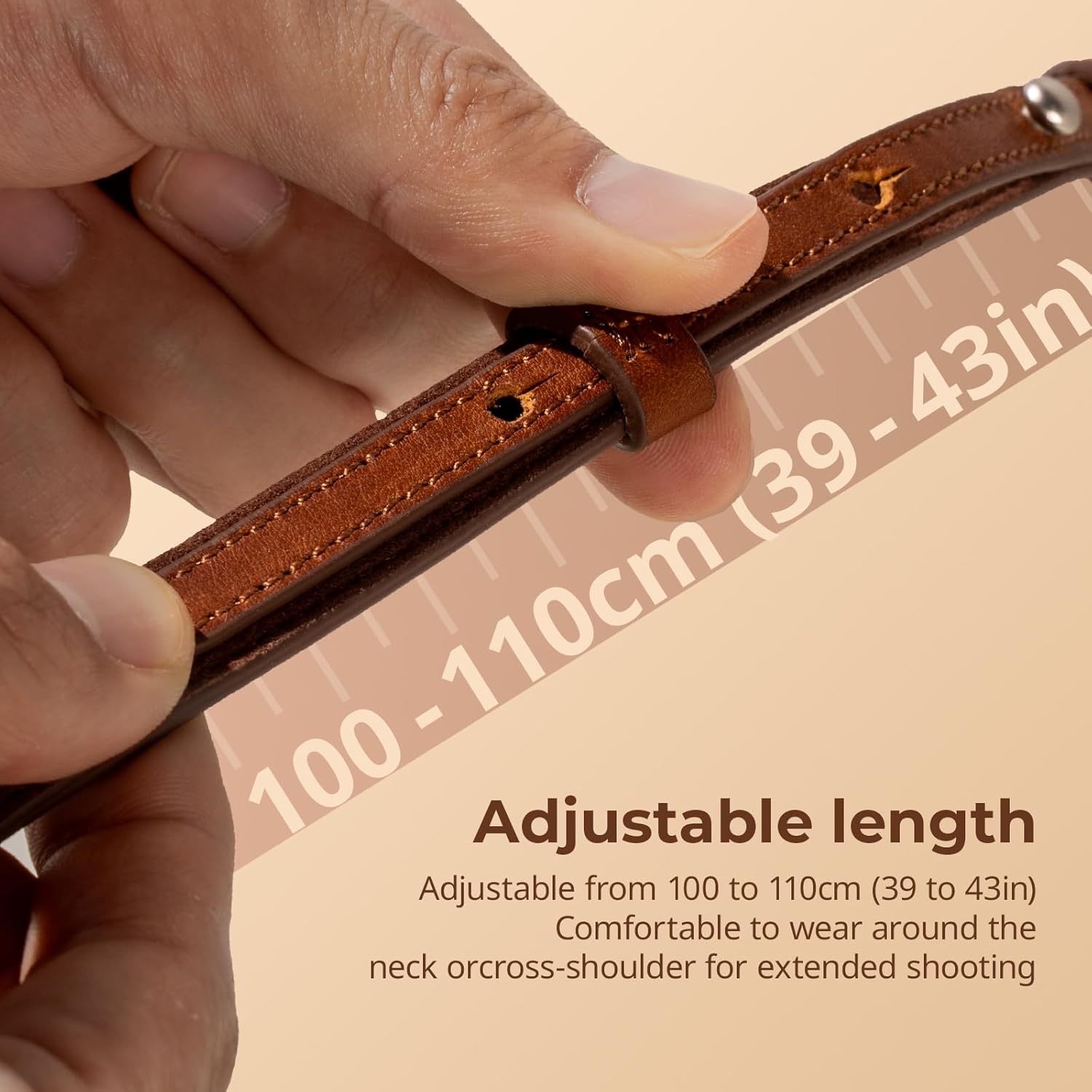 Detalle de SMALLRIG Bandoulière Universelle en Cuir 10 kg