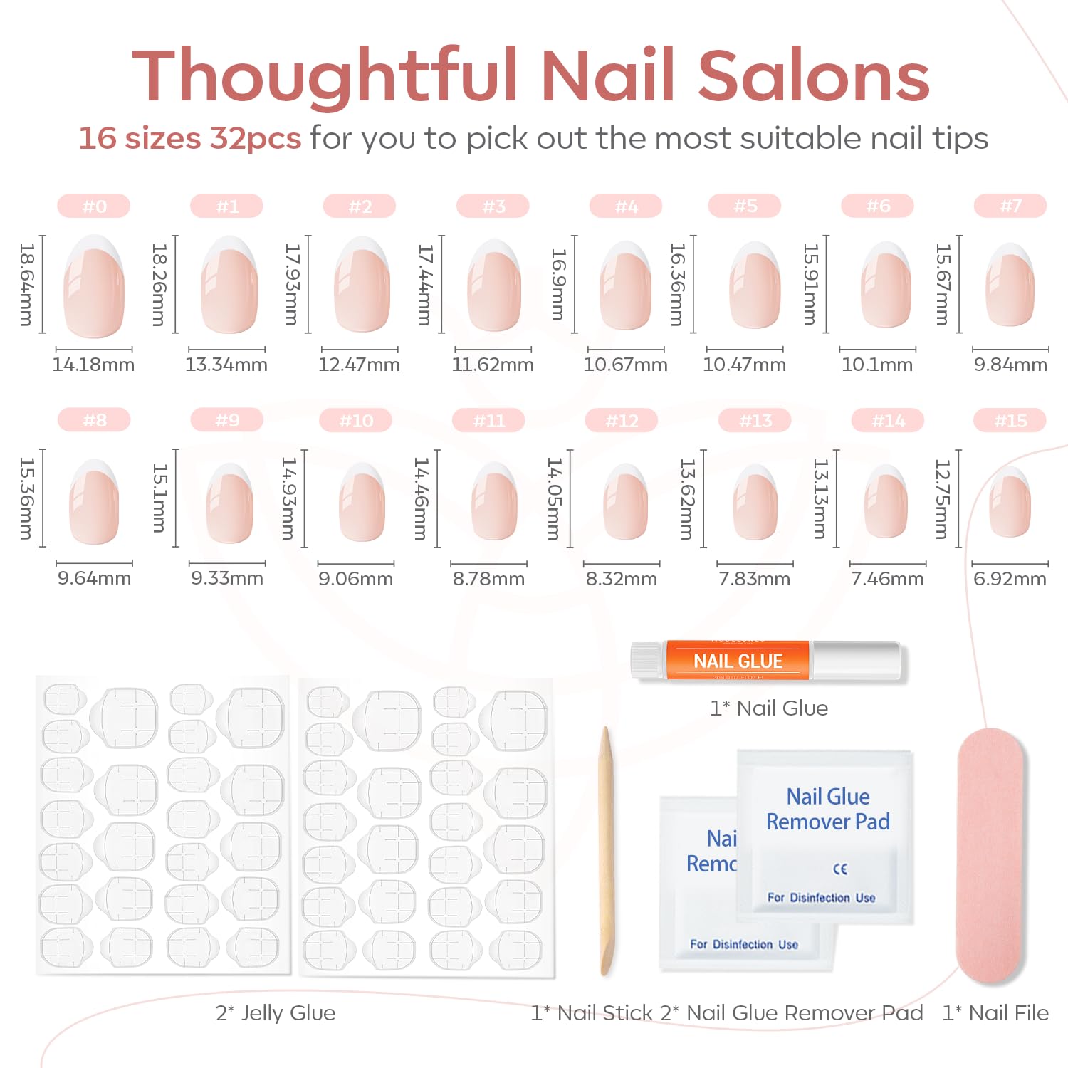 Detalle 2 de Modelones French Tip 32pcs Press-Ons 💅