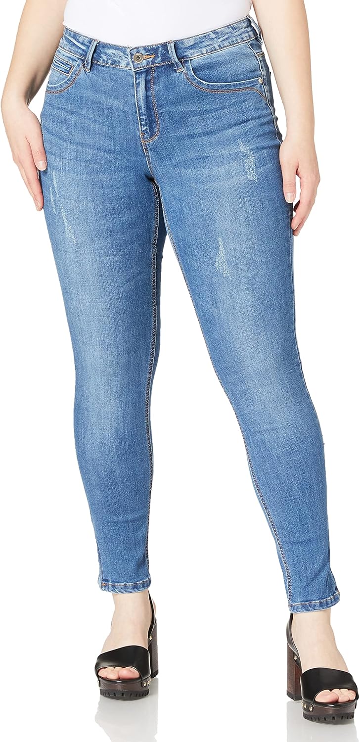 Detalle de ONLY Carmakoma CARKARLA REG ANK SK : jean femme coupe étroite en denim extensible