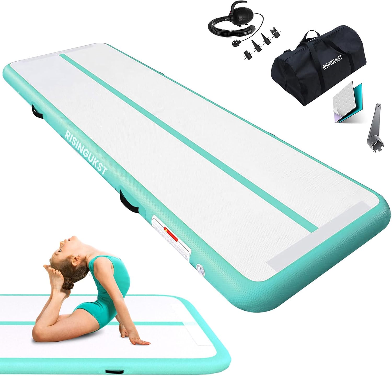 Thumbnail 6 de RISINGUKST Air Gymnastics Tumbling Mat 6.6ft 🧘