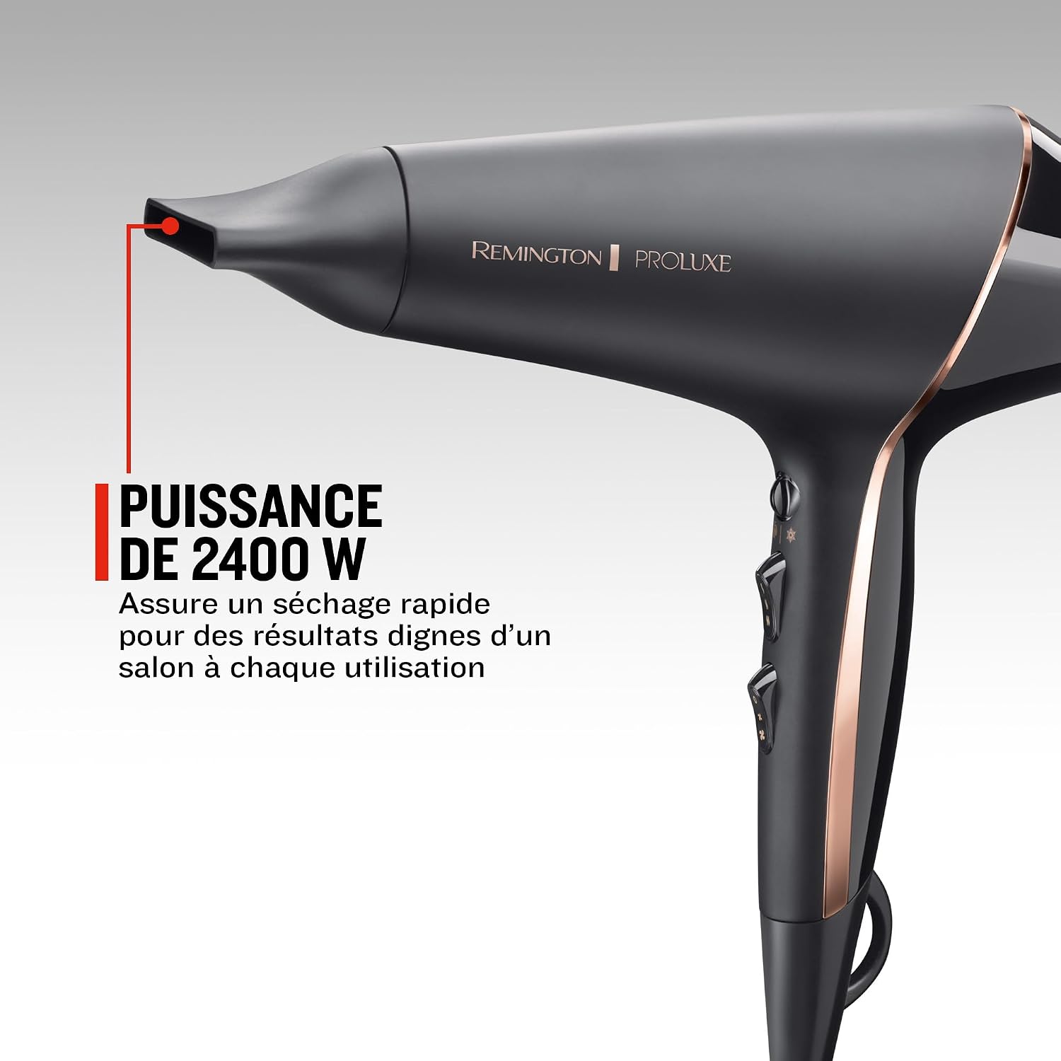 Thumbnail 1 de Remington Sèche-cheveux Ionique PROluxe Midnight AC9140B – OptiHeat, 2400W, style salon