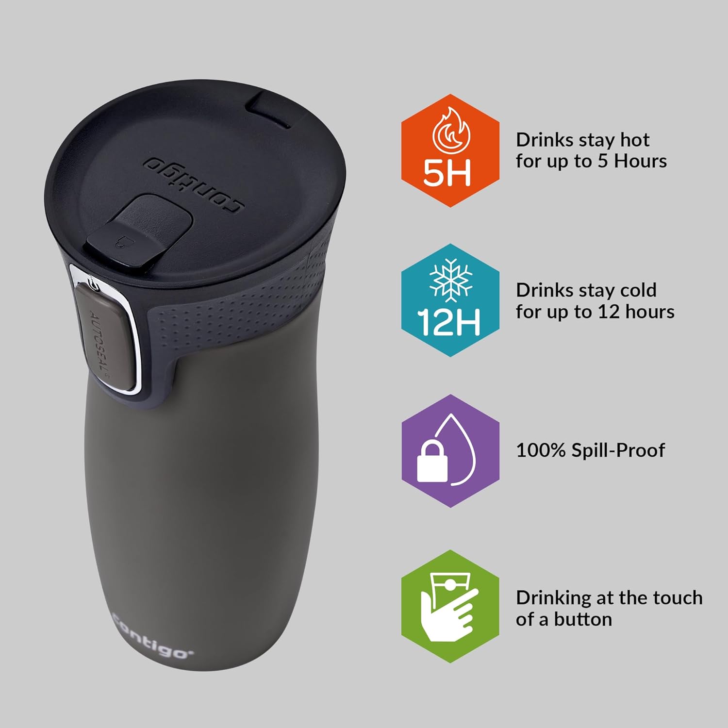 Detalle 2 de West Loop AUTOSEAL Travel Mug, 470 ml