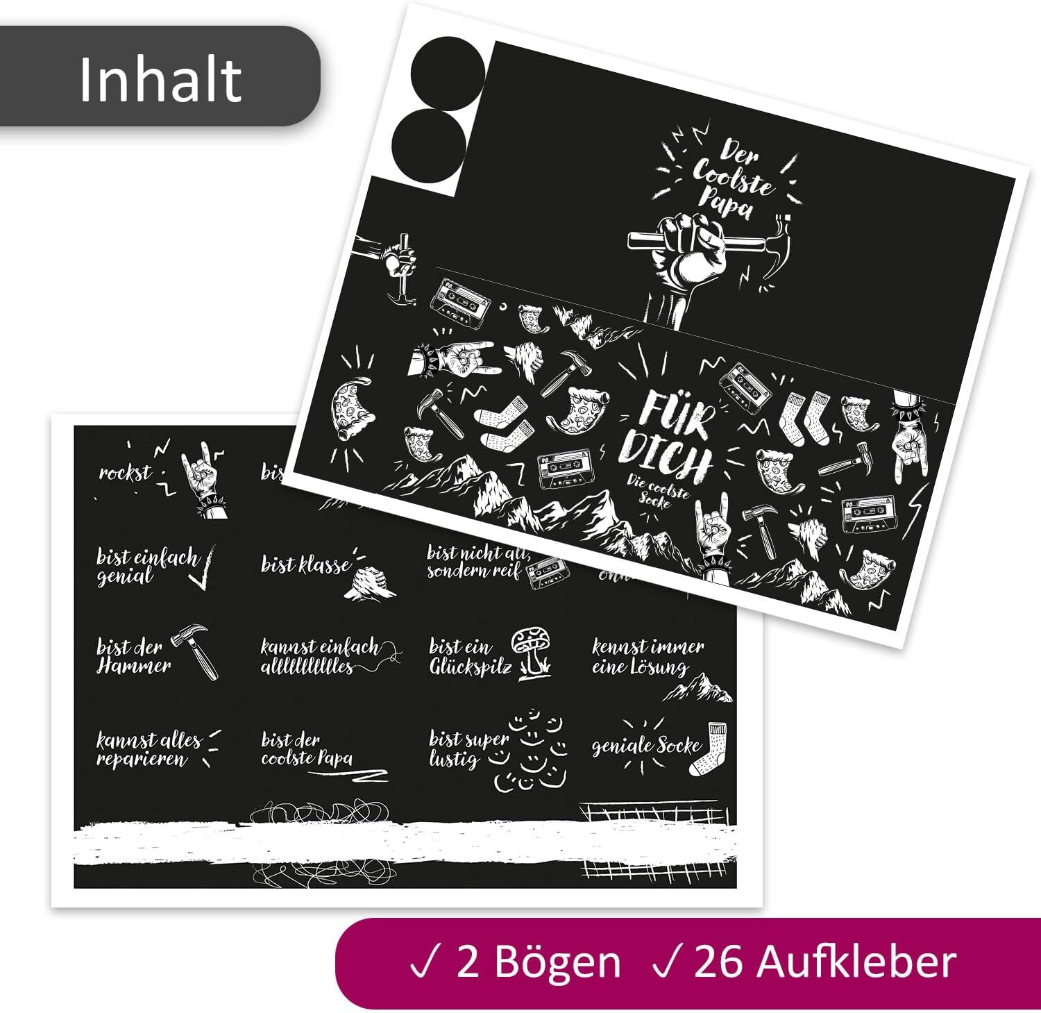 Thumbnail 1 de younikat Vatertagsgeschenk-Aufkleber „Bester Papa“ – passend für 2 Duplo-Schokoriegel-Packungen (you0006)
