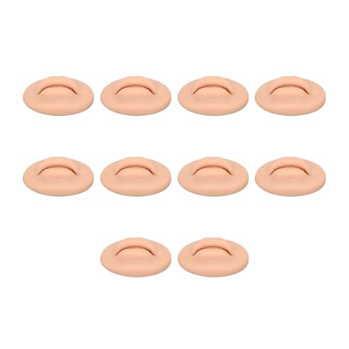 Detalle de Fockety Fake Lips: 10-Pack Silicone Practice Lips for Tattoo Techniques (Dark Skin Colour)