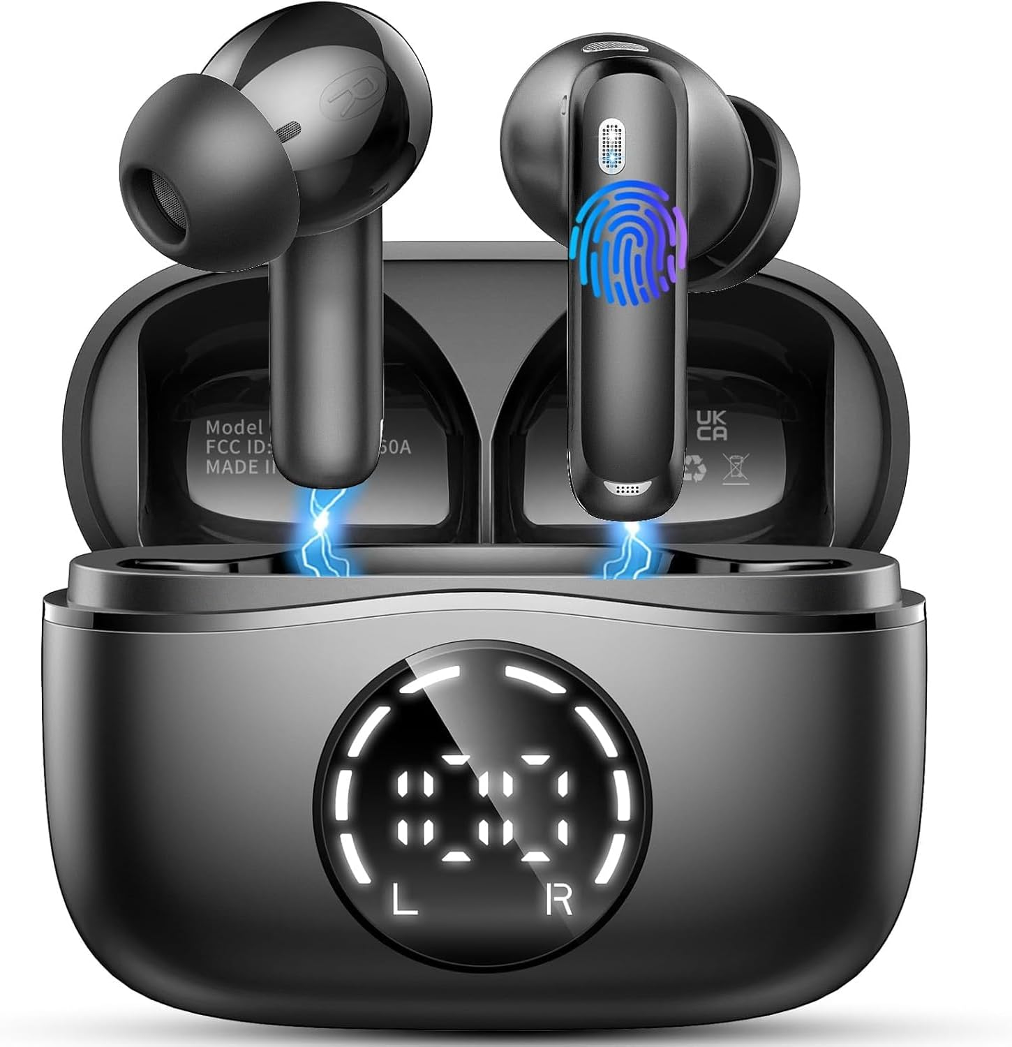 Detalle de 2026 Bluetooth Kopfhörer – Kabellose In-Ear mit 56 Std Spielzeit, IP7, ENC Mikrofonen & LED-Anzeige