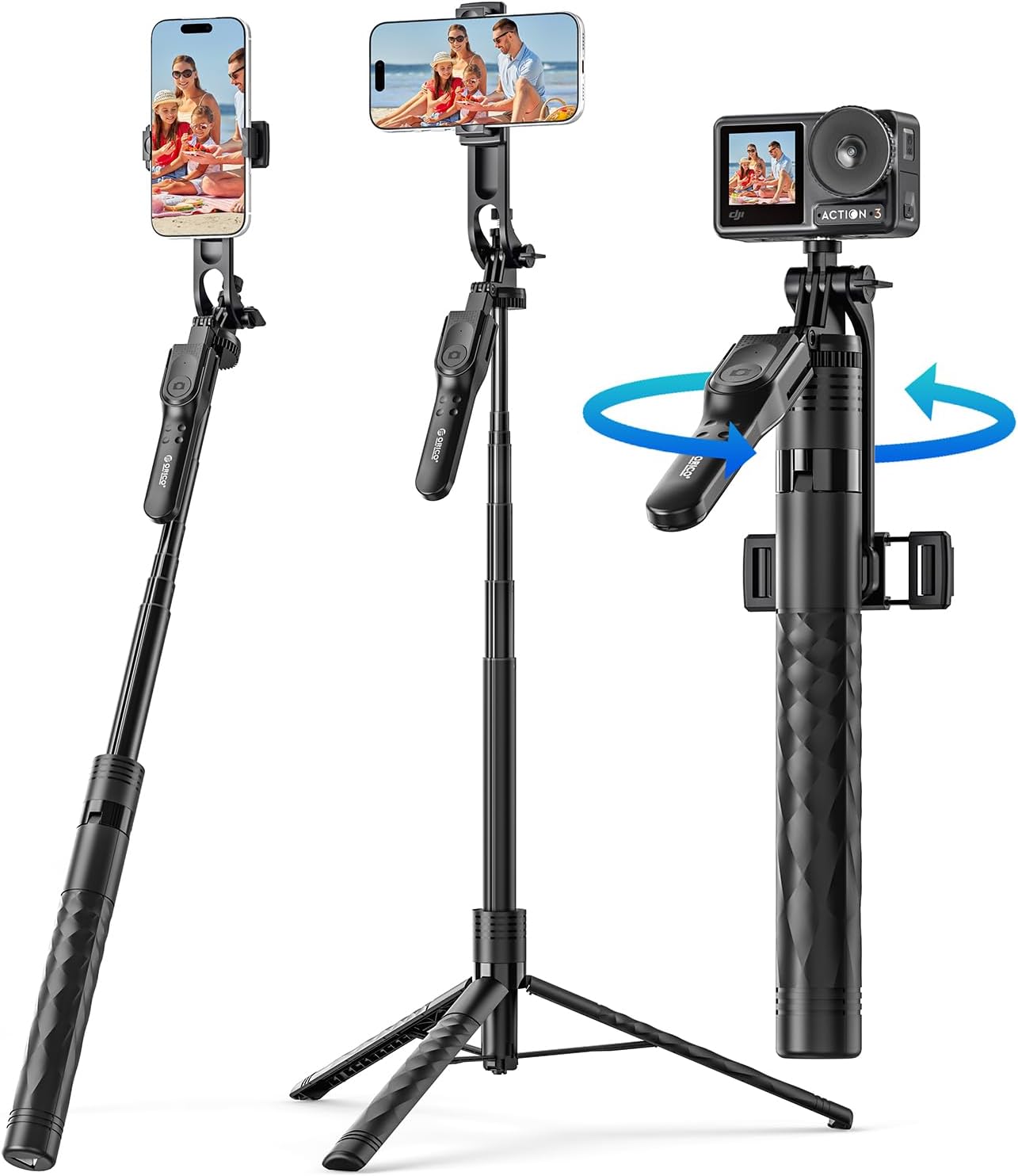 Detalle de ORICO Treppiede per Smartphone con Bastone Selfie, Telecontrollo Rimovibile e Telecamera Support