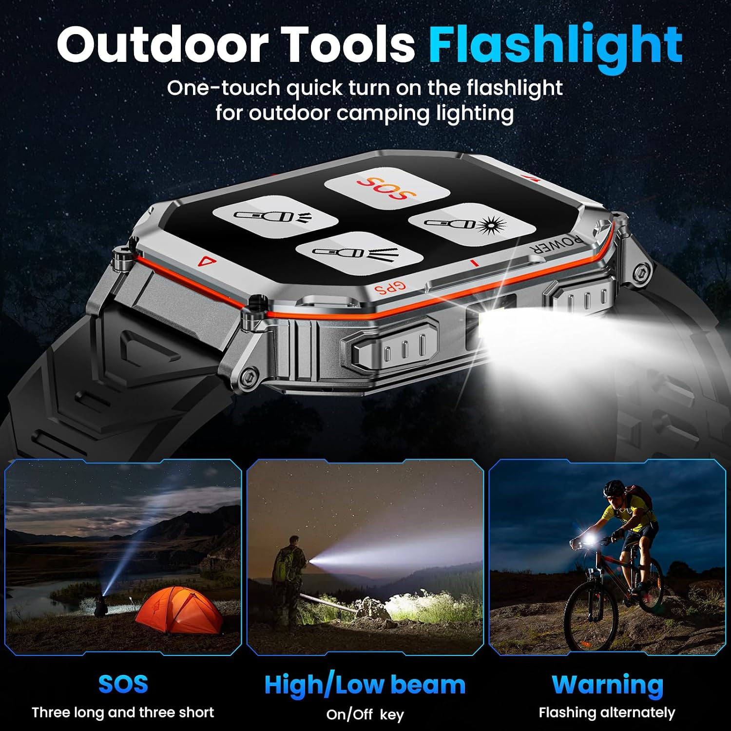 Detalle de Military Smart Watch 2.01" HD GPS, GPT voice