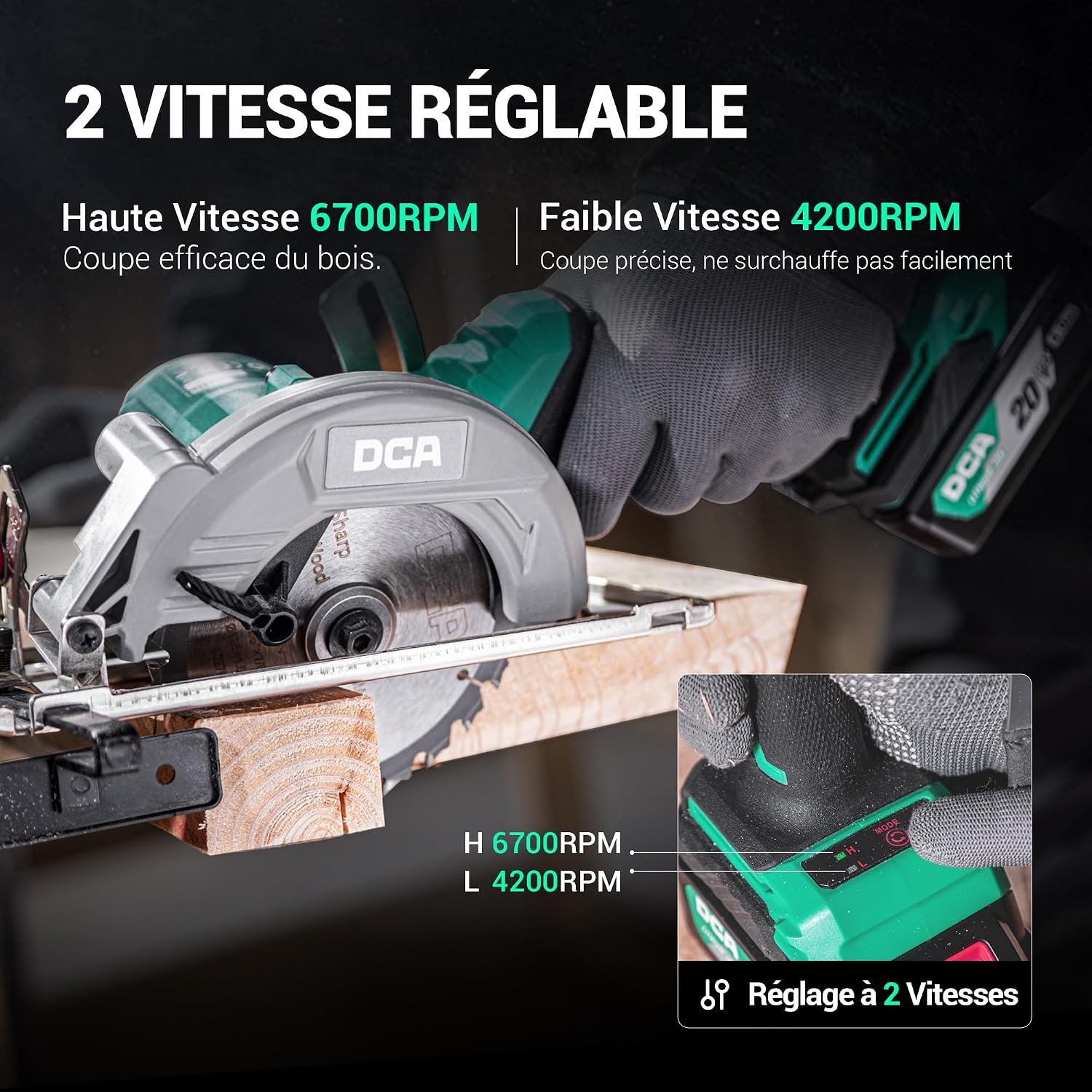 Detalle de DCA Scie Circulaire Mini 20V 4,0Ah