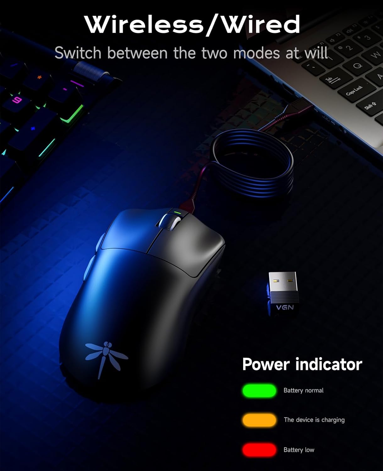 Thumbnail 5 de VGN Dragonfly F1 Pro Max Wireless Gaming Mouse (PAW3395, up to 4000Hz) — Black