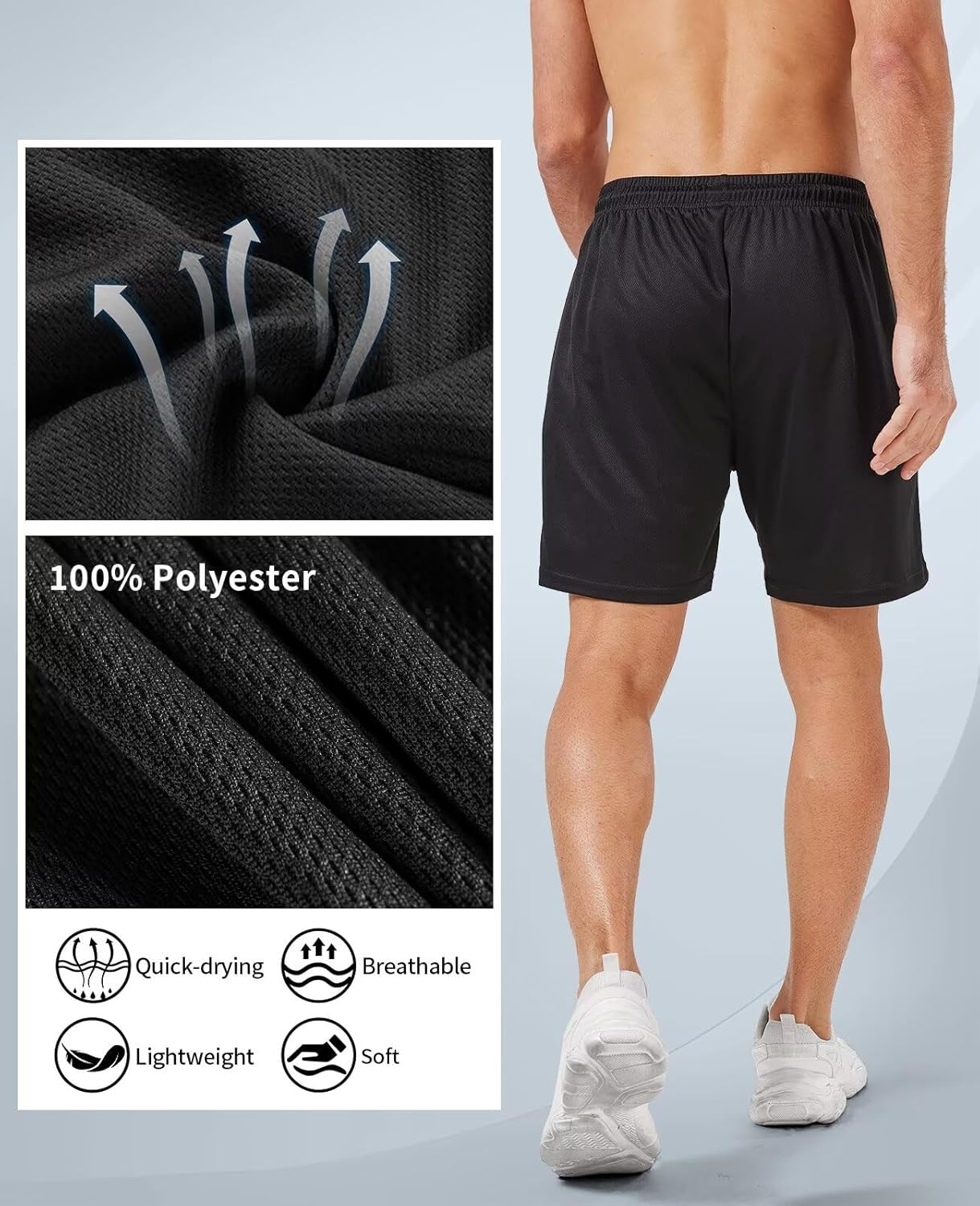 Thumbnail 5 de lomsoe 5 Pack Gym Shorts Men 5 Inch Quick Dry Mesh Shorts with Pockets