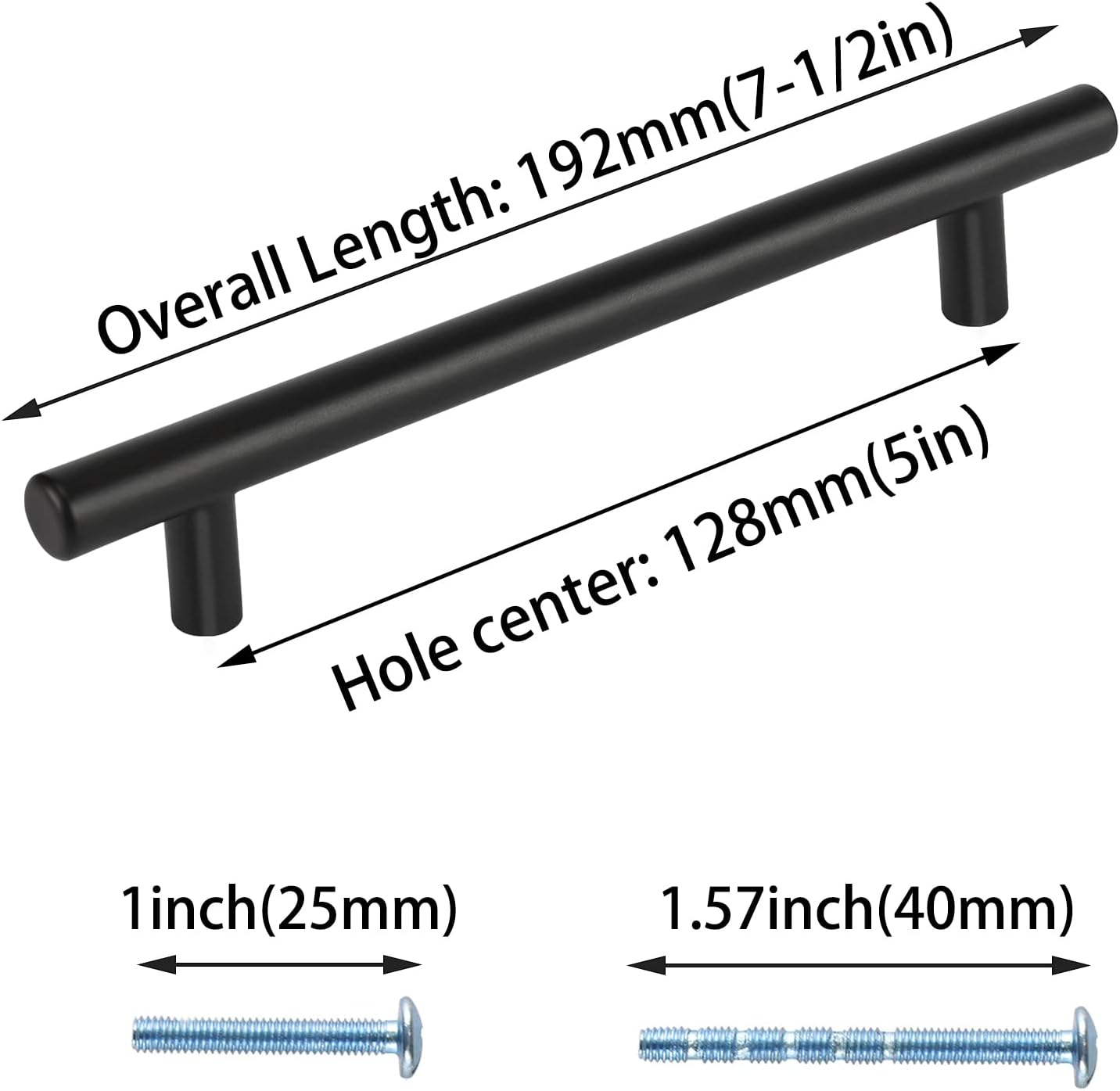 Thumbnail 2 de LONTAN 128mm Black Kitchen Handles 12-pack 🏠