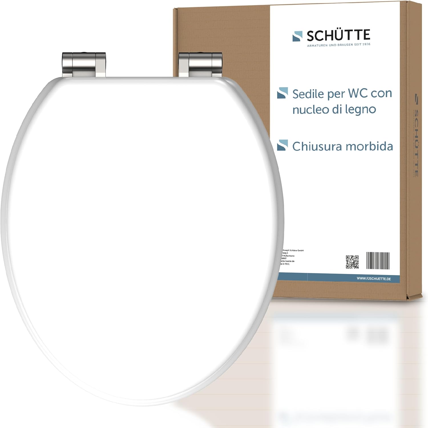 Schütte 84100-A: Coperchio con anima in legno, chiusura morbida, bianco