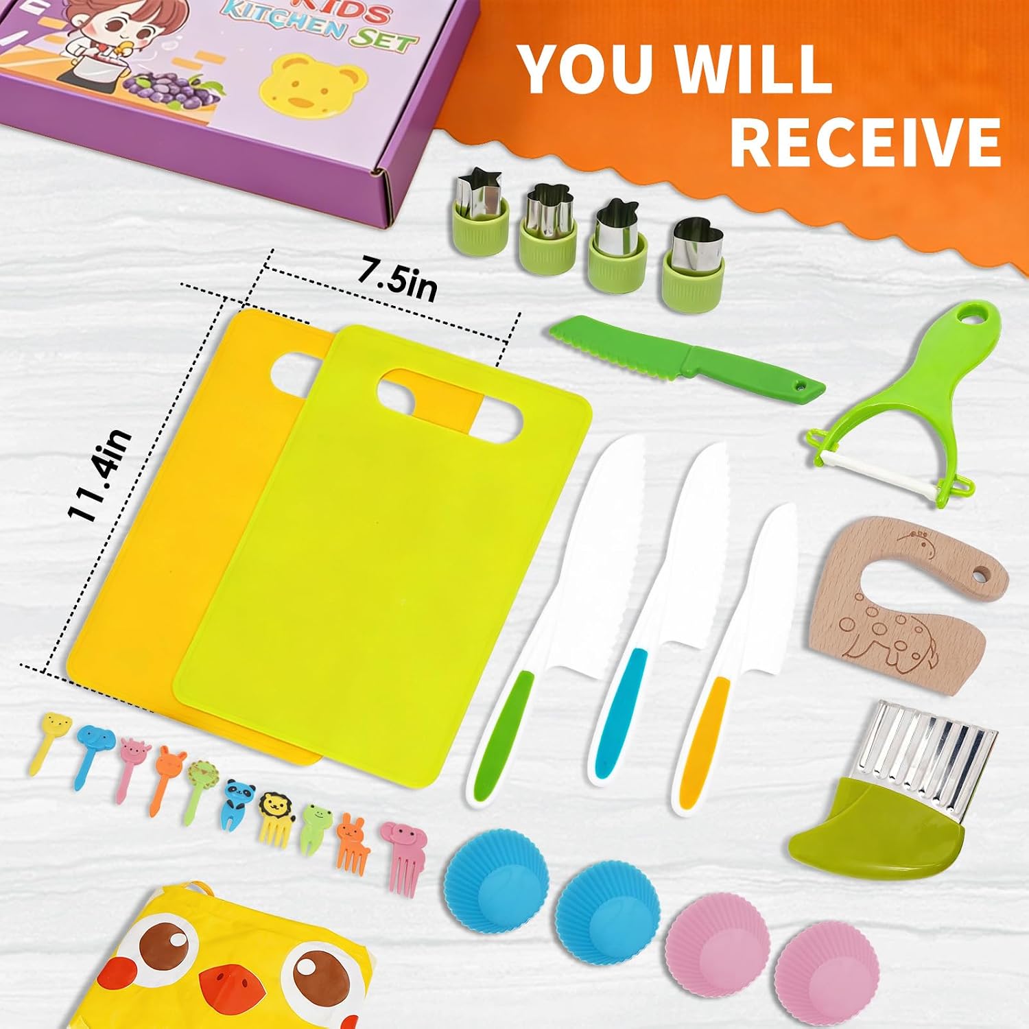 Thumbnail 6 de 28 Pieces Montessori Kitchen Toys for Toddlers: Safe, colourful knife set for real pretend cooking