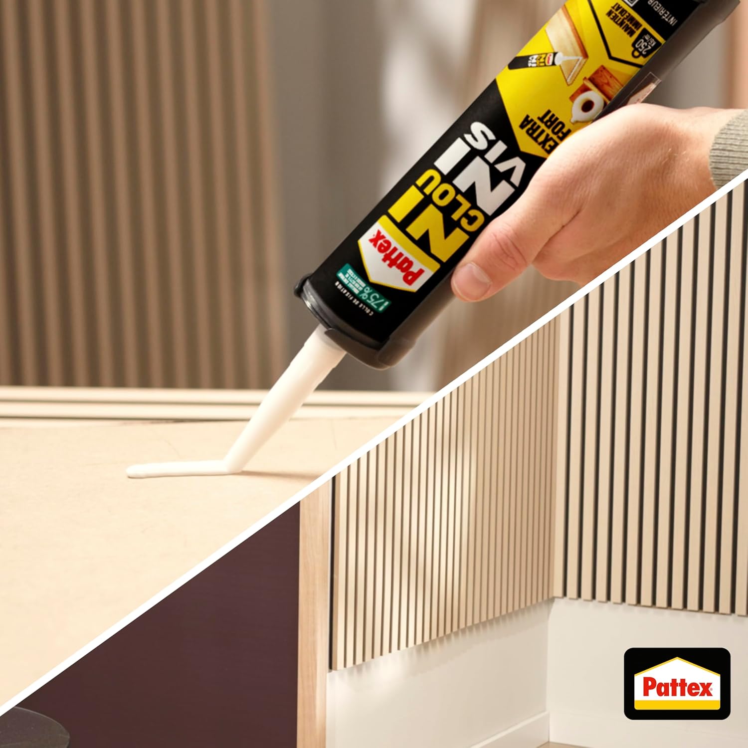 Thumbnail 3 de Pattex Ni Clou Ni Vis Extra Fort – Colle de fixation 380 g (usage intérieur, prise immédiate)