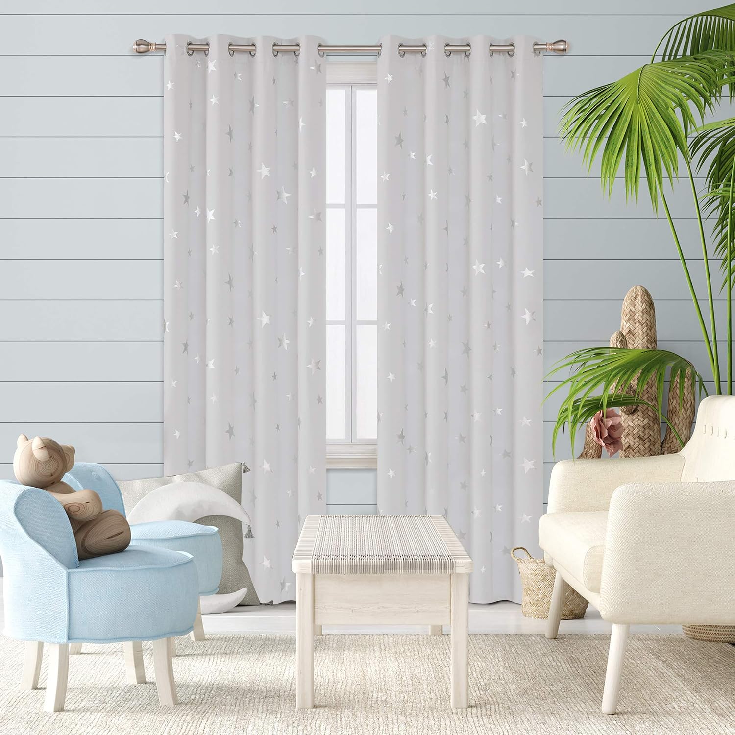 Detalle de Deconovo blackout curtains, 52 x 84 inches