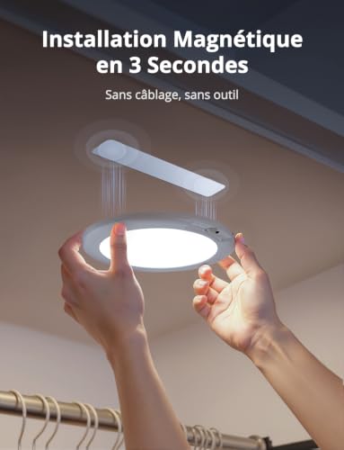 Thumbnail 3 de Combuh Plafonnier LED Rechargeable avec Détecteur de Mouvement – Sans Fil, Intensité Réglable pour Salle de Bain, Cave et Couloir