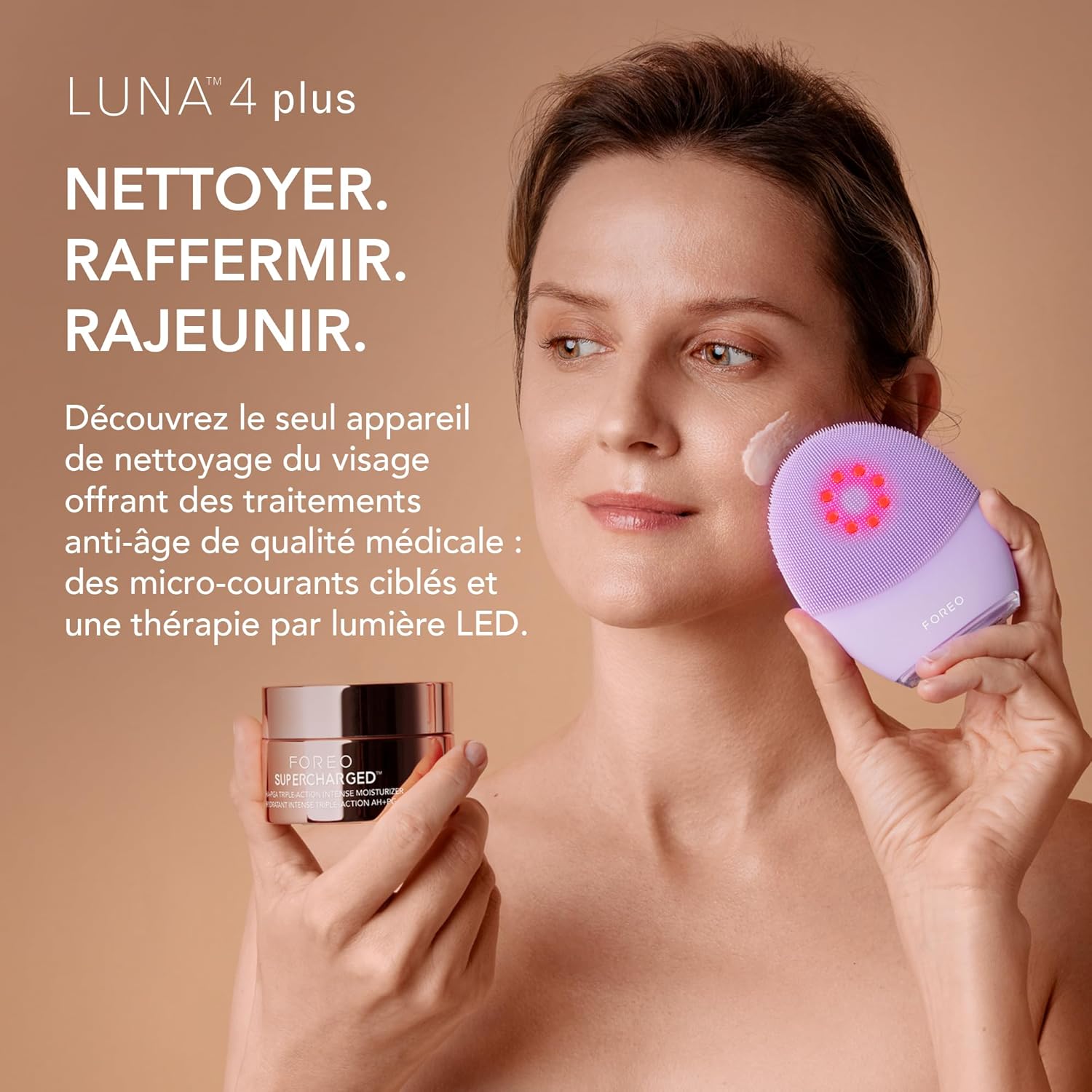 Thumbnail 2 de Set FOREO Firm & Clean : brosse de nettoyage LUNA 4 plus + sérum SUPERCHARGED 2.0 + masque de nuit