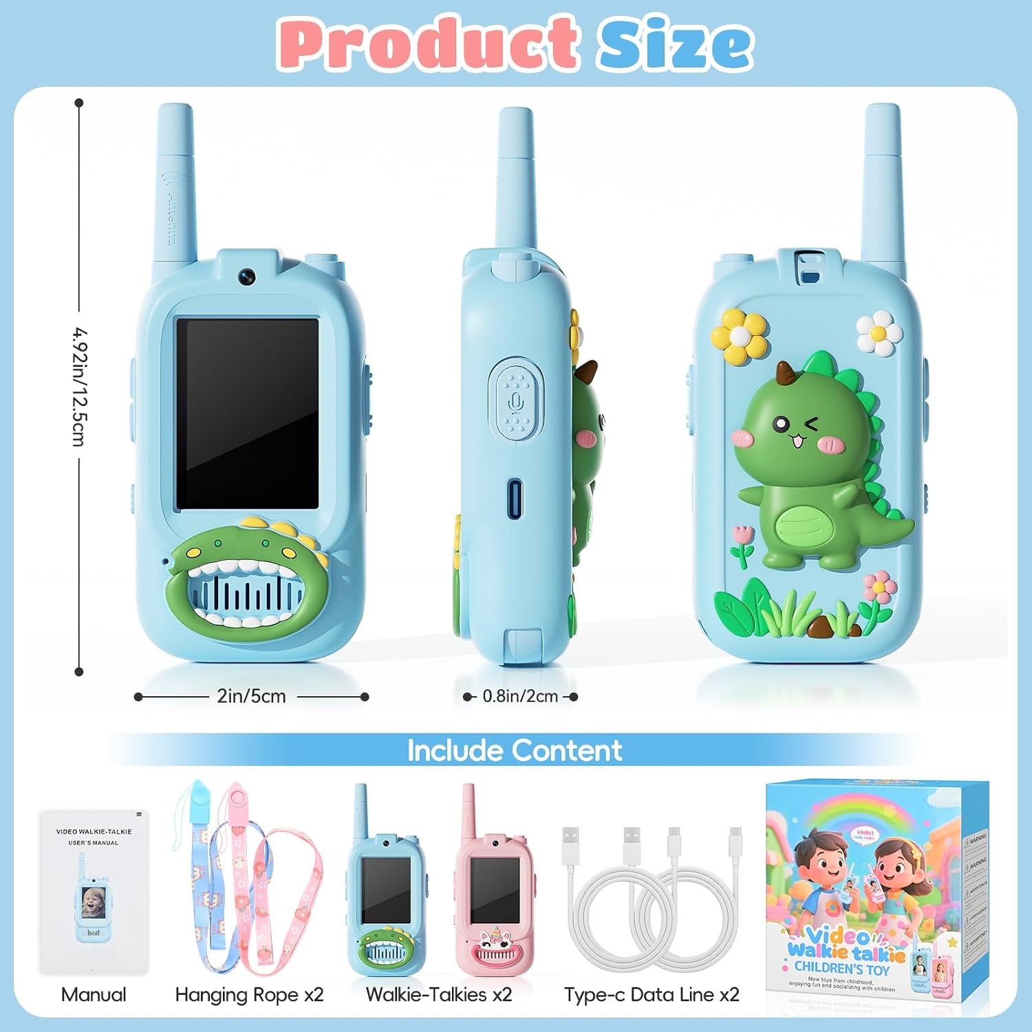 Thumbnail 5 de Kids Walkie Talkies 2-Pack 1000FT Range