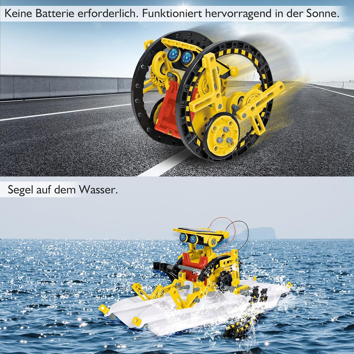 Thumbnail 3 de ACELIFE Solar Roboter Spielzeug (12-in-1) – DIY Bausatz für Kinder ab 8 Jahren, gelb