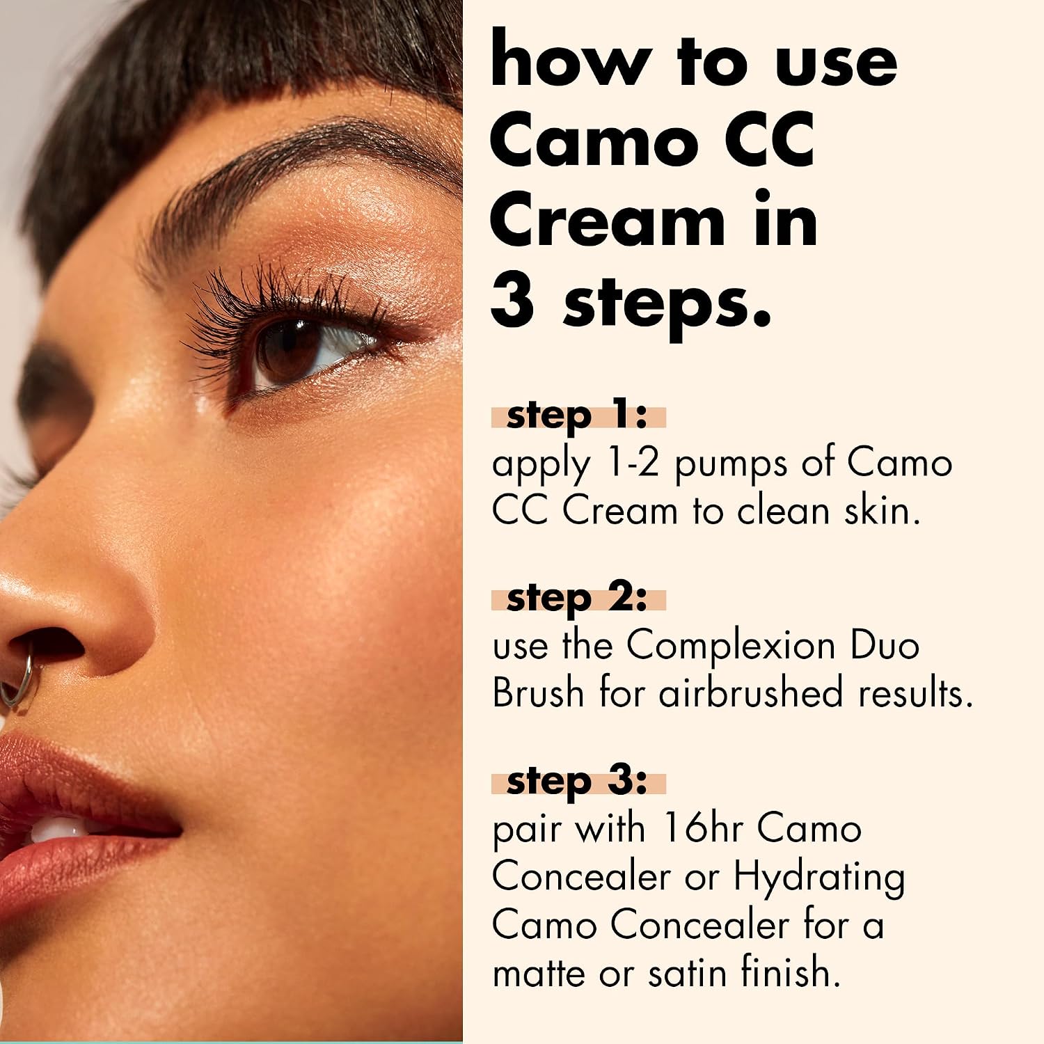 Detalle 2 de e.l.f. Camo CC Cream färgkorrigerande foundation, SPF 30, Fair 140 W, 30 g