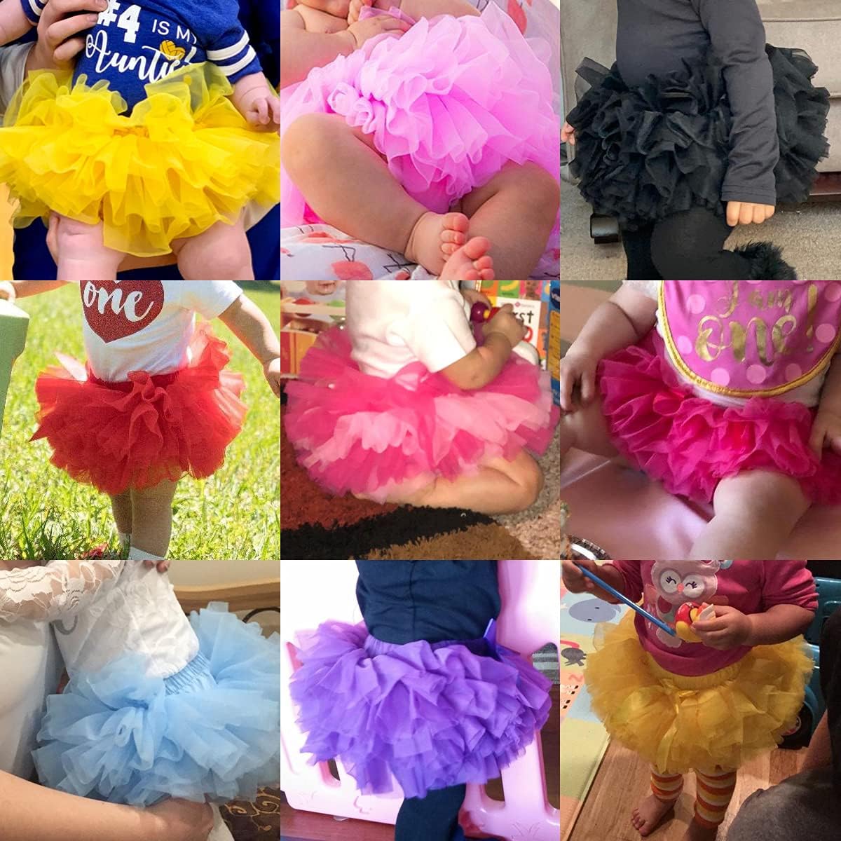 Detalle 2 de HOOLCHEAN Tutu Skirt with Diaper Cover 4‑Layer