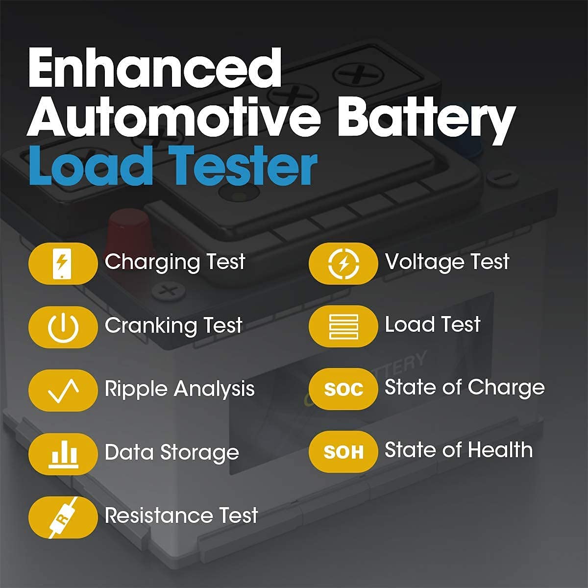 Detalle de TOPDON BT100 – Testeur de Batterie 12V (100–2000 CCA) pour voitures et véhicules variés
