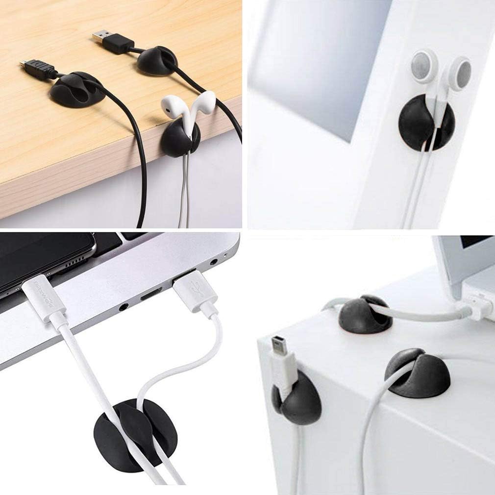 Detalle de URAQT Clip per Cavi adesivi in 15 pezzi, organizer per gestire cavi TV, PC e laptop