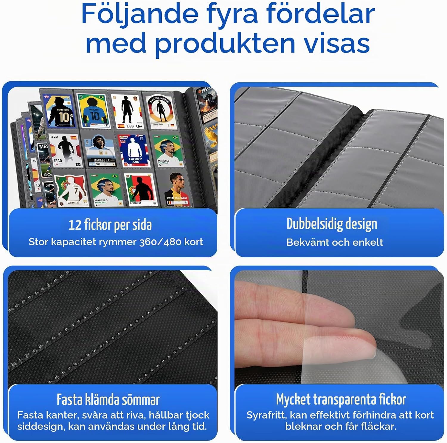 Detalle 2 de Ouxayapl KC-480-2 samlarkortalbum, 480 fickor och 20 sidor i PP