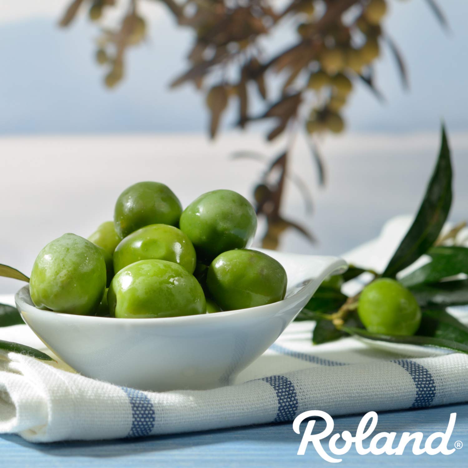 Detalle de Roland Foods 71900 Whole Sicilian Castelvetrano Olives, 3 lb 4.9 oz Can