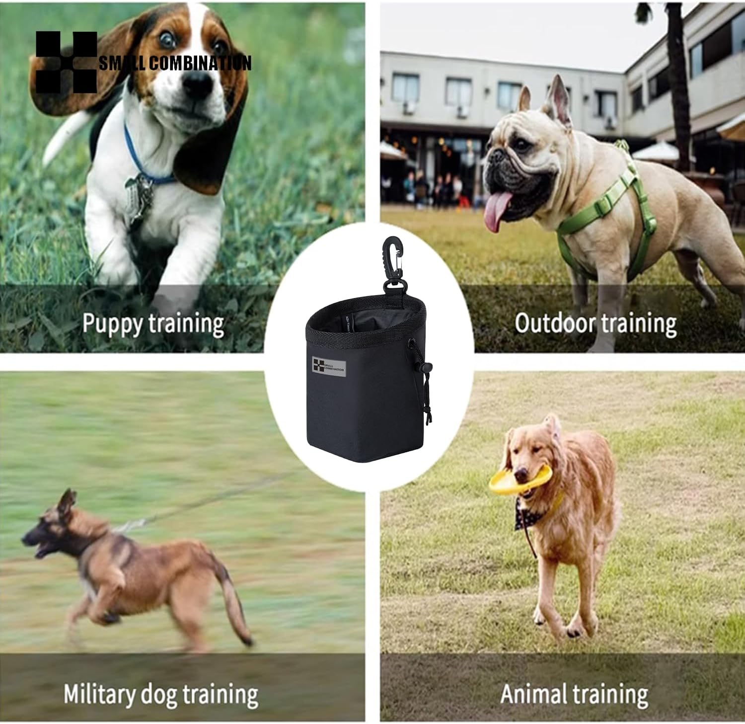 Detalle de Small Combination Nylon Drawstring Bag with Carabiner, Mint Green (Black)