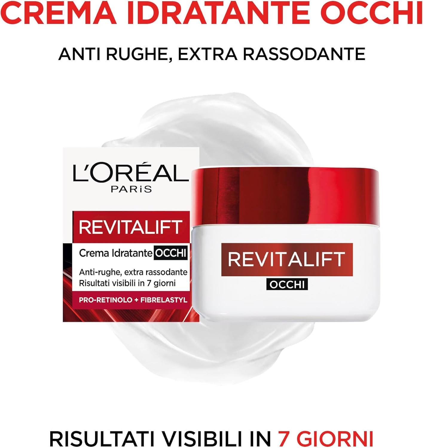 Detalle de L’Oréal Paris Crema Idratante Contorno Occhi con Pro-Retinolo e Fibrelastyl, 50 ml