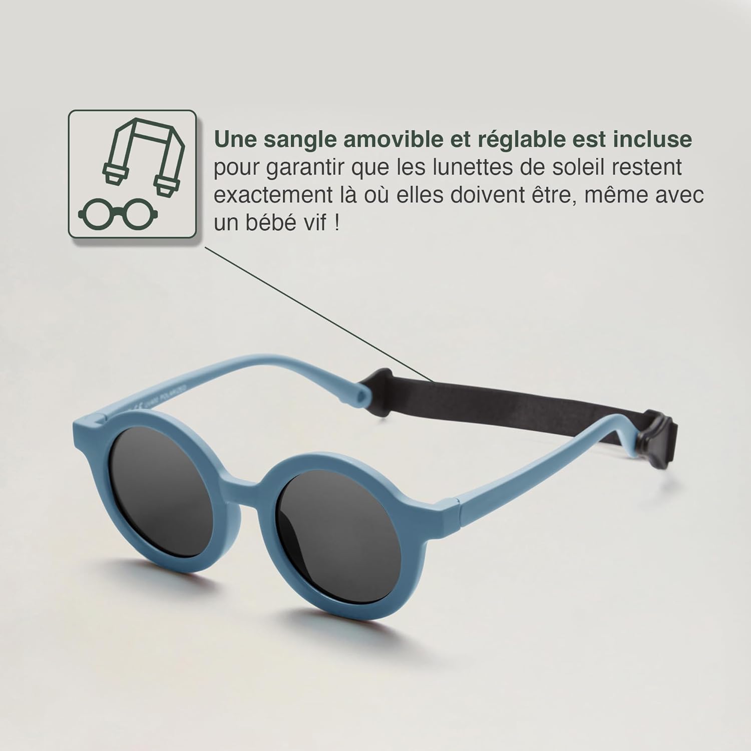 Thumbnail 3 de BABYMOCS Lunettes de soleil rondes pour bébé 0–1,5 ans — protection UV 100 % et design suédois