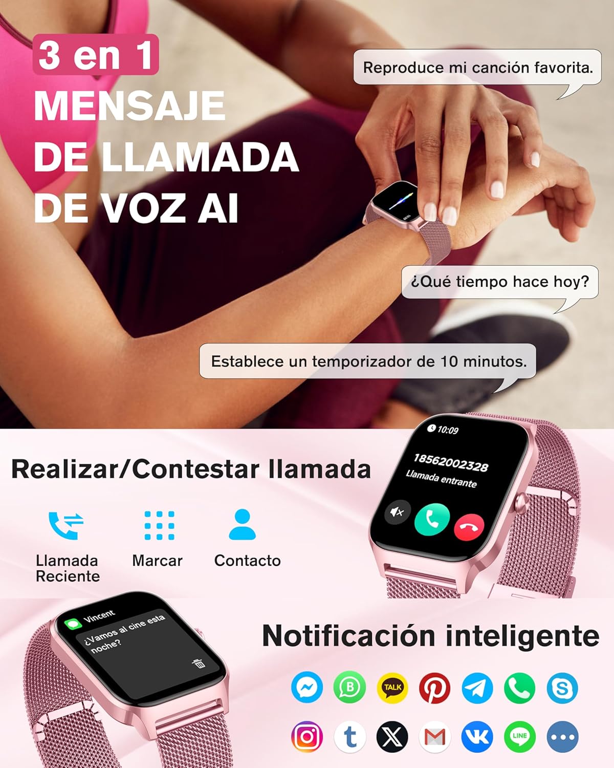 Thumbnail 3 de KALINCO 2025 Reloj Inteligente 1,85" ⌚️ Llamadas y Salud