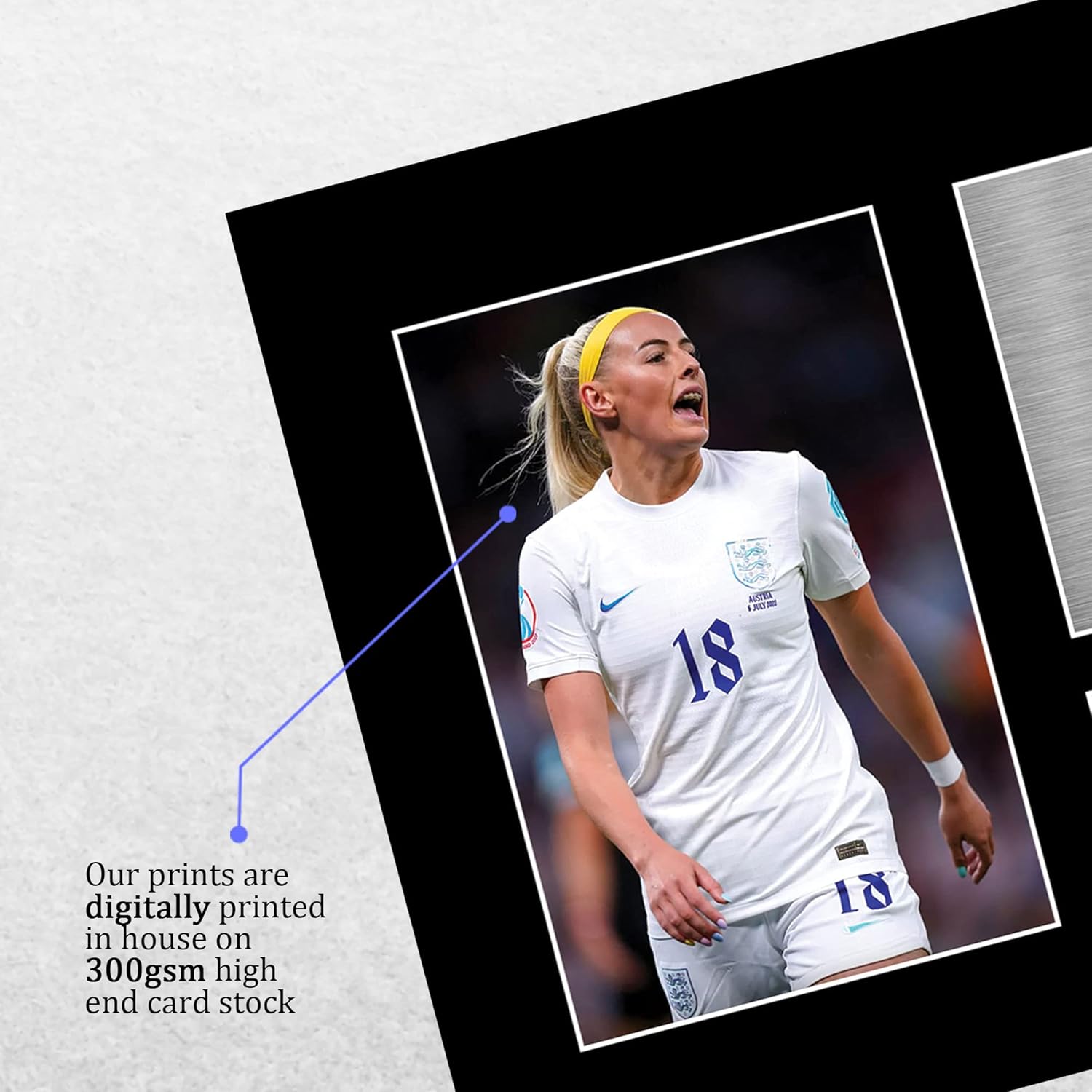 Thumbnail 3 de HWC Trading A4 Chloe Kelly Women’s England signed autograph picture (unframed print on mount) for football fans