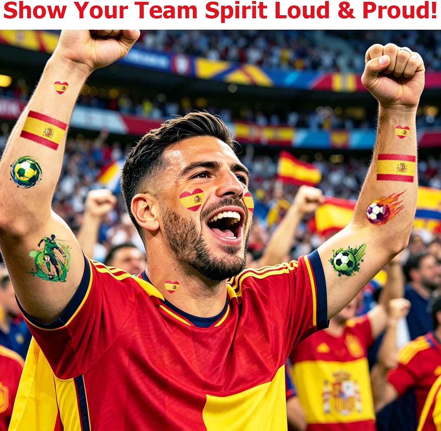 Detalle 2 de Spain Flag Temporary Tattoos