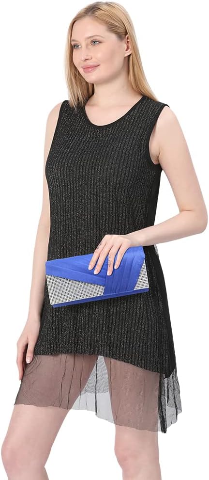 Thumbnail 1 de Wiwsi Elegant Diamante Crystal Satin Bridal Purse Bag Clutch Handbag