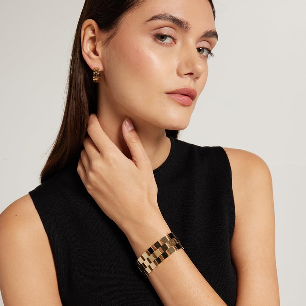 Thumbnail 4 de Calvin Klein orecchini a cerchio da donna Collezione GEOMETRIC in acciaio inox