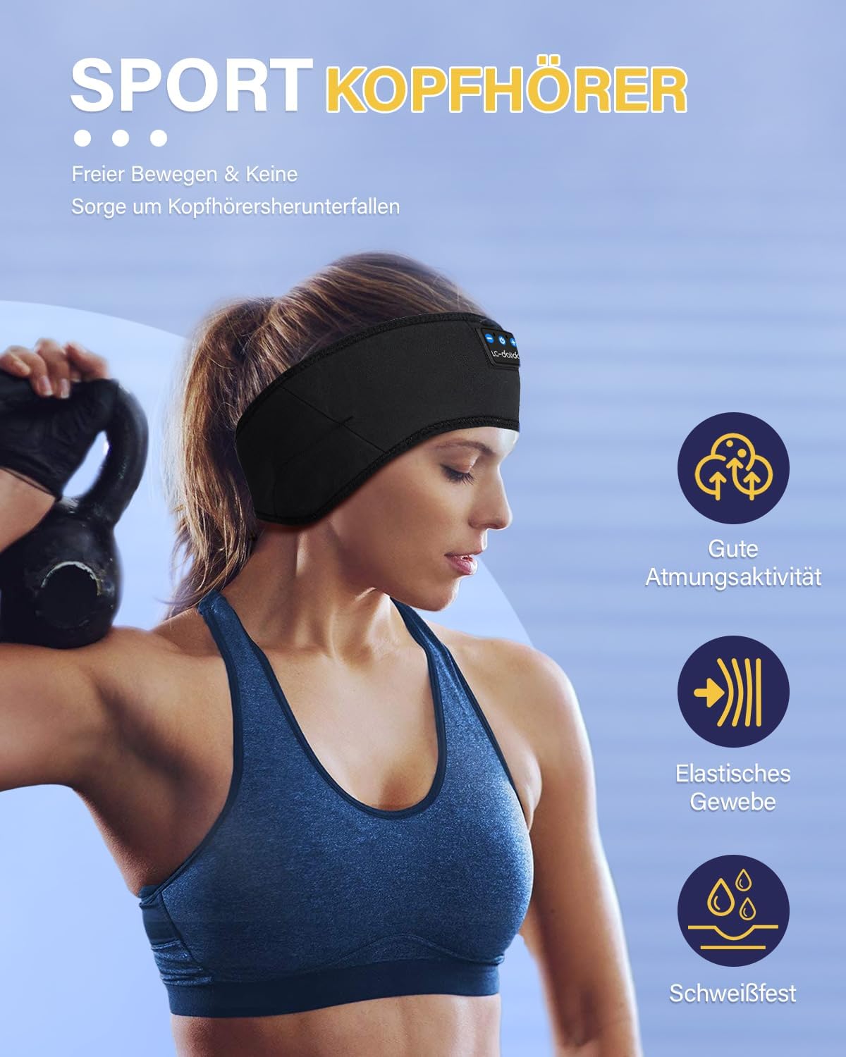 Detalle 2 de LC-dolida Schlafkopfhörer Bluetooth 5.4
