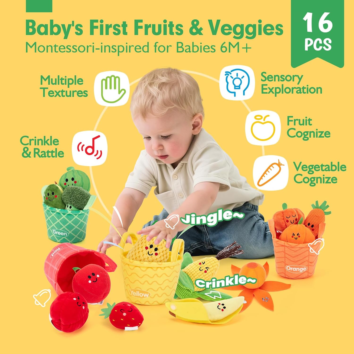 Detalle 2 de hahaland Baby Sensory Toys 16 pcs