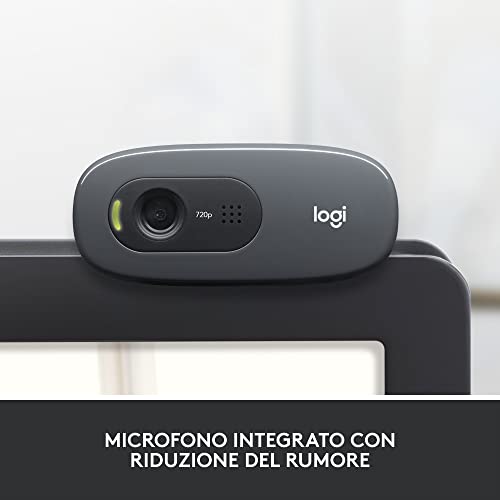 Detalle de Logitech C270 Webcam HD: nitidezza 720p e versatilità per videochiamate quotidiane