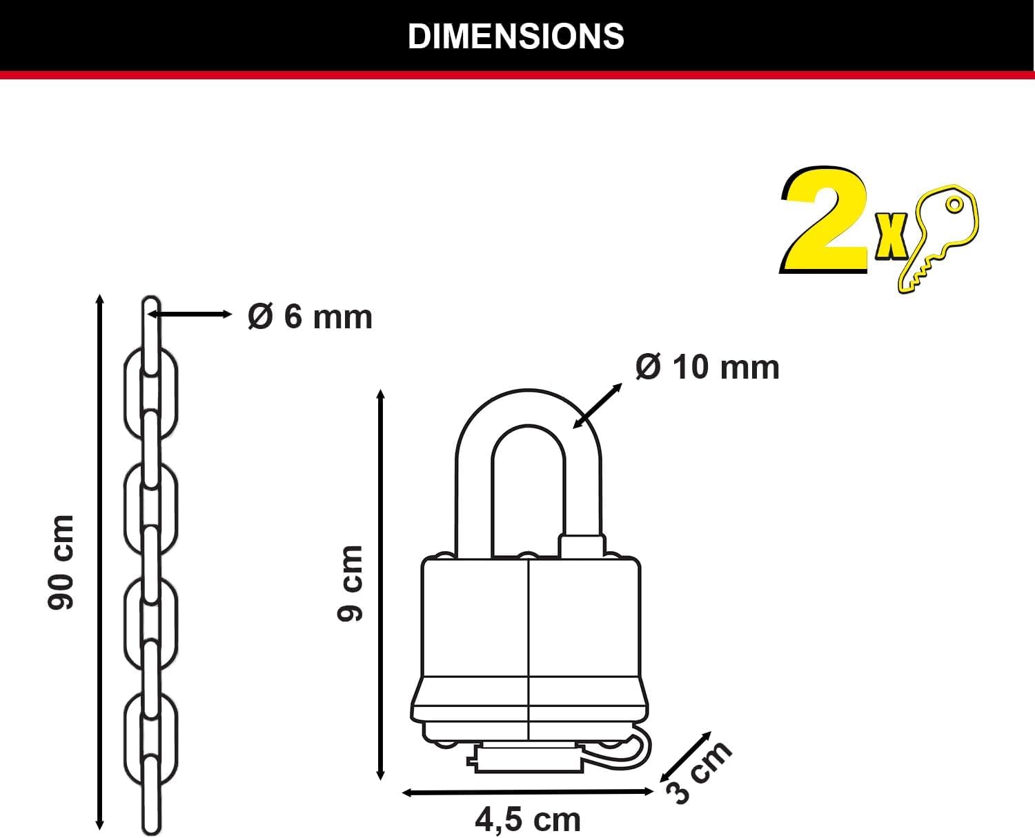 Thumbnail 3 de Master Lock 8390EURDPRO Lucchetto Bici con Catena 90 cm – Sicurezza affidabile per bici elettriche e corsa