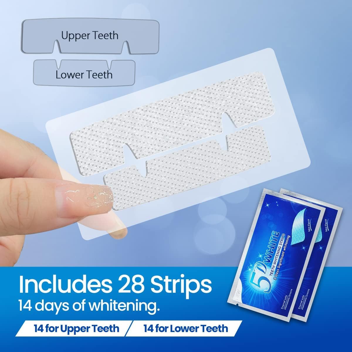 Detalle de Teeth Whitening Strips 28-pack — Non‑Sensitive Kit 🪥
