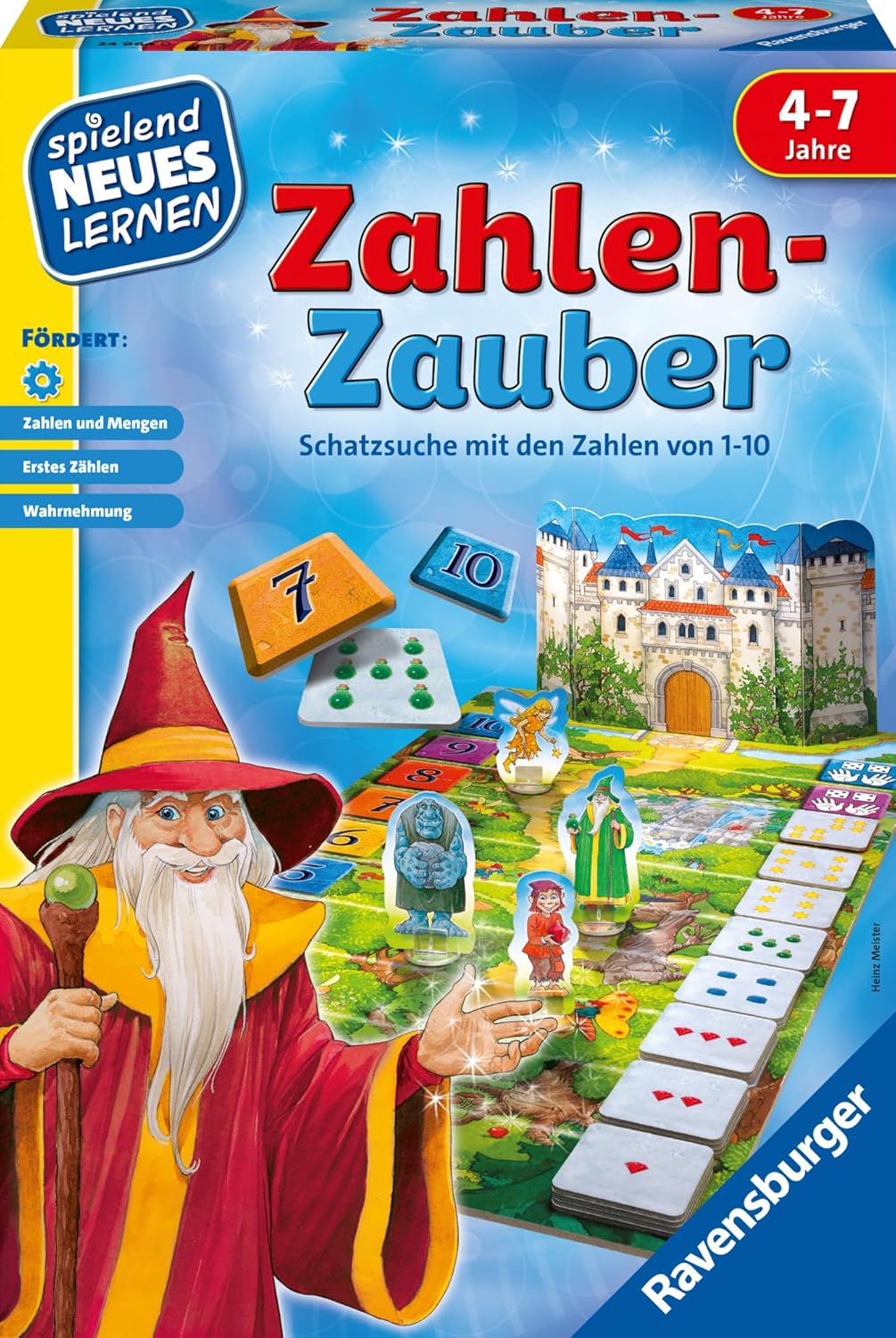 Detalle de Ravensburger 24964 Zahlen-Zauber – Lernspiel für 4–7 Jahre, Lernen mit Zahlen 1–10 in spannender Schatzsuche