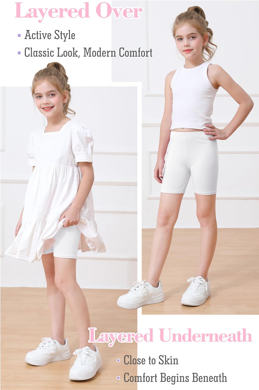 Detalle 2 de Girls cartwheel shorts 8 pack, modal cotton